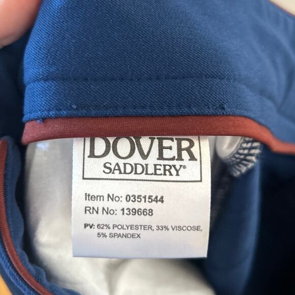 Dover Saddlery Navy Blue Brown Horsebit Print Equestrian Riding Pants - Picture 6 of 7